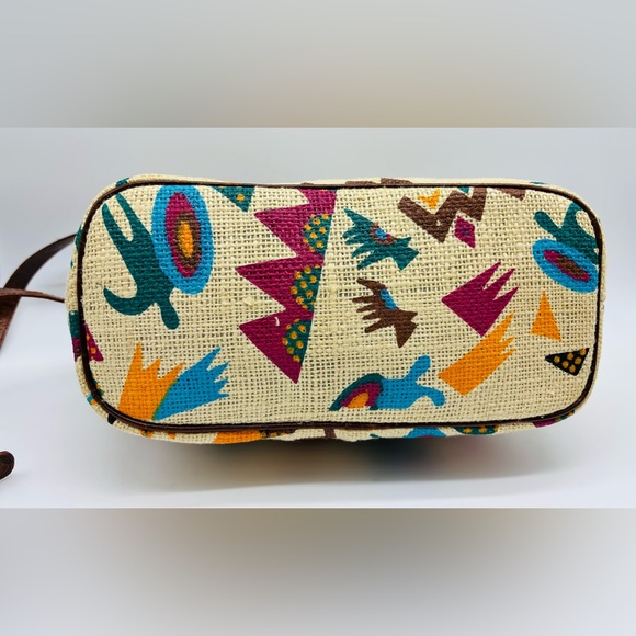 Vintage Marco Avane Tribal Print Crossbody Bag with Brown Leather Accents - Picture 3 of 11